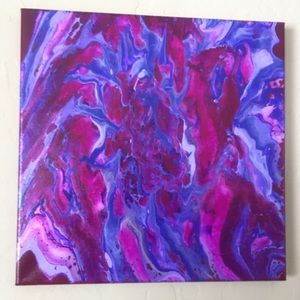 Fluid art acrylic pour art on 12x12